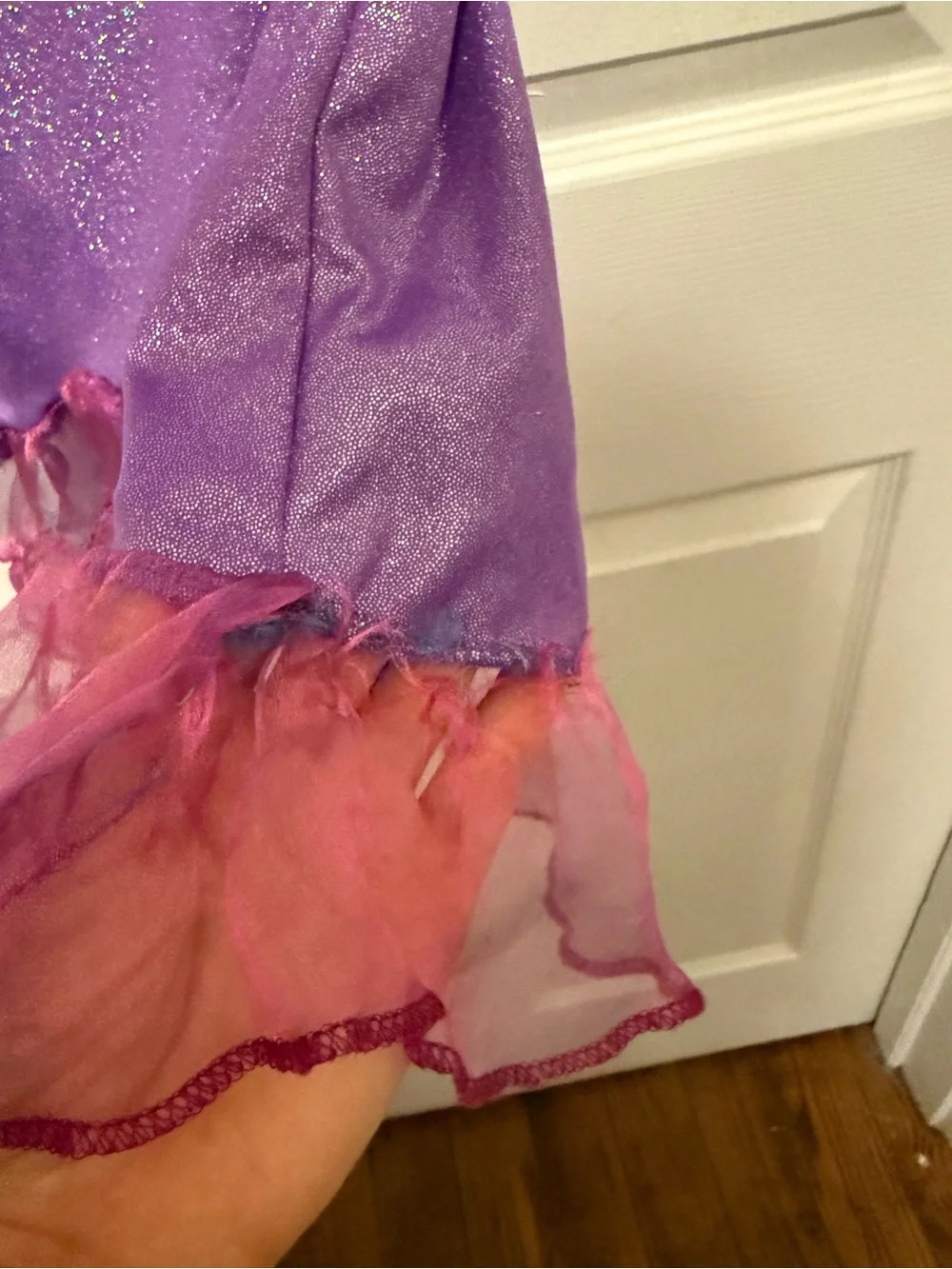 Purple Mermaid Skirt with Ruffled Hem
